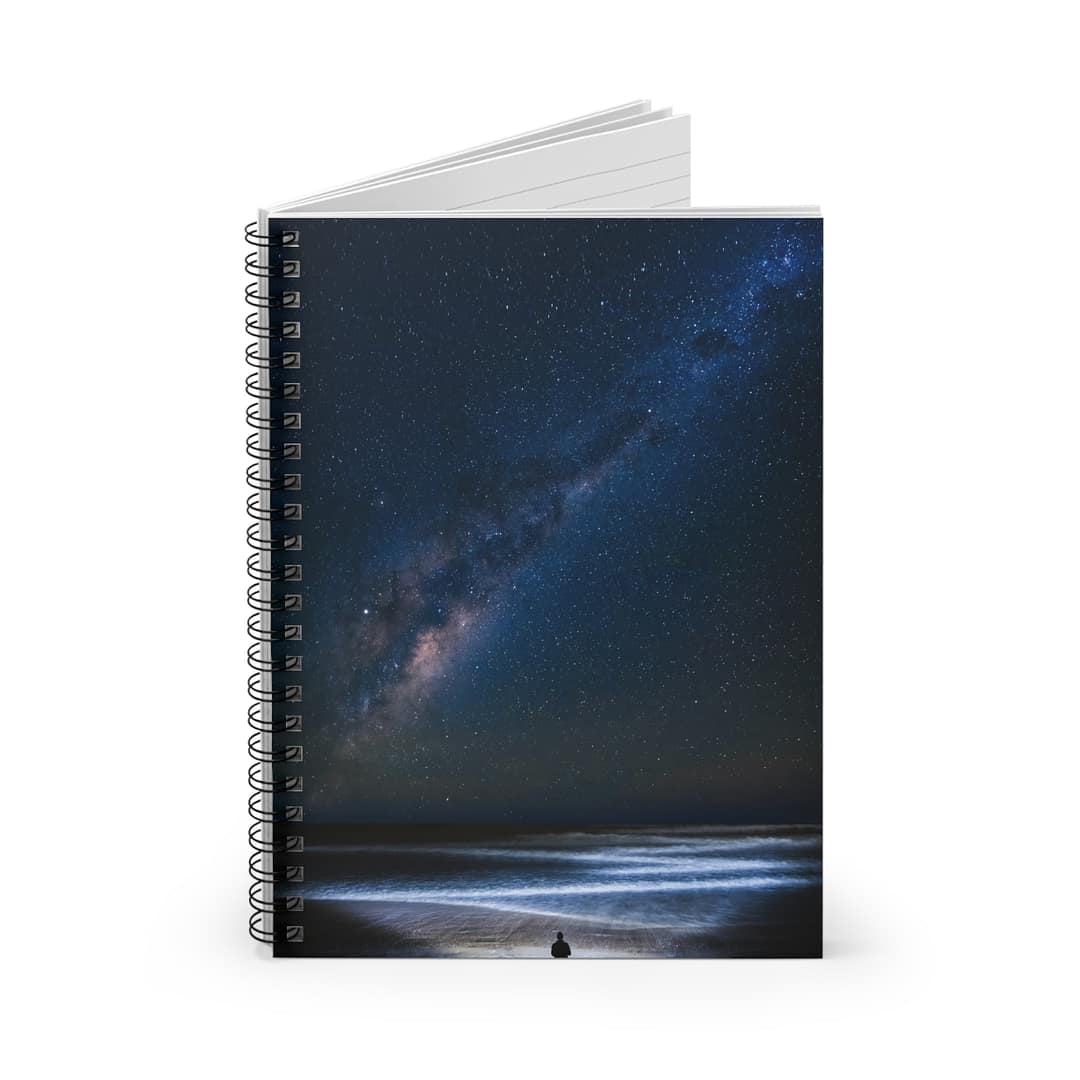 Cosmic Ocean Spiral Notebook - Starry-Night Horizon Glow - Image 2