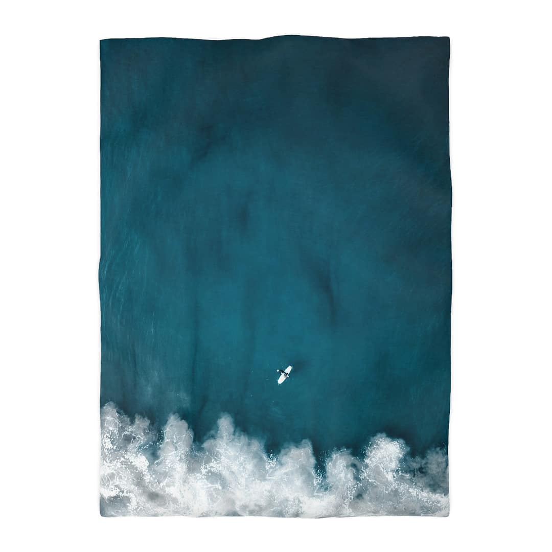 Oceanic Surfer Duvet Cover - Coastal-Modern Deep Sea - Image 10