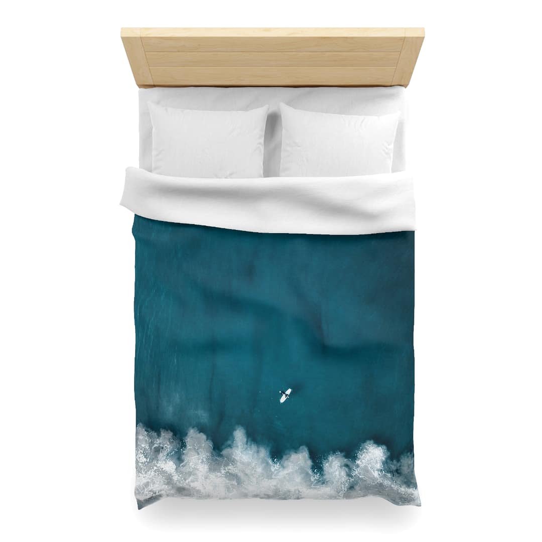 Oceanic Surfer Duvet Cover - Coastal-Modern Deep Sea - Image 11