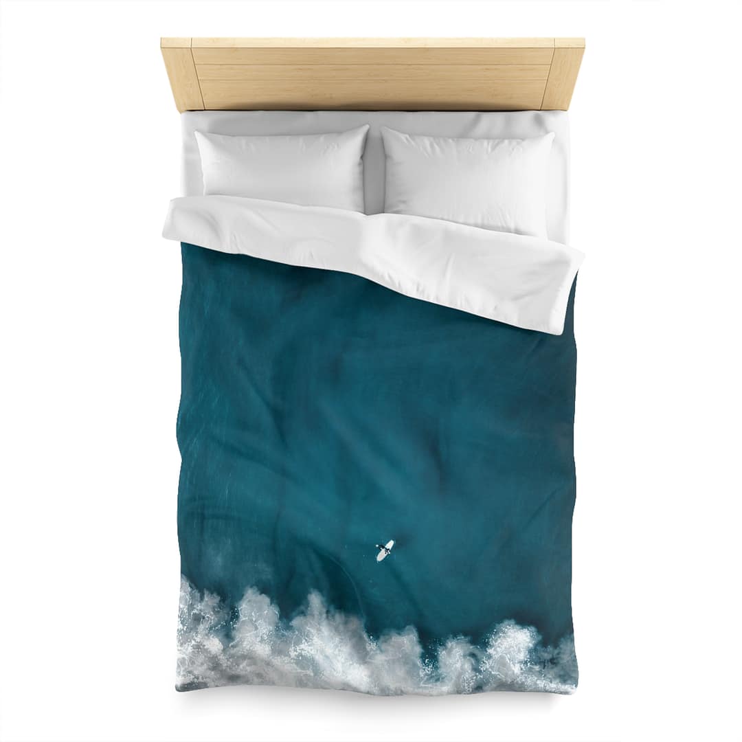 Oceanic Surfer Duvet Cover - Coastal-Modern Deep Sea - Image 2