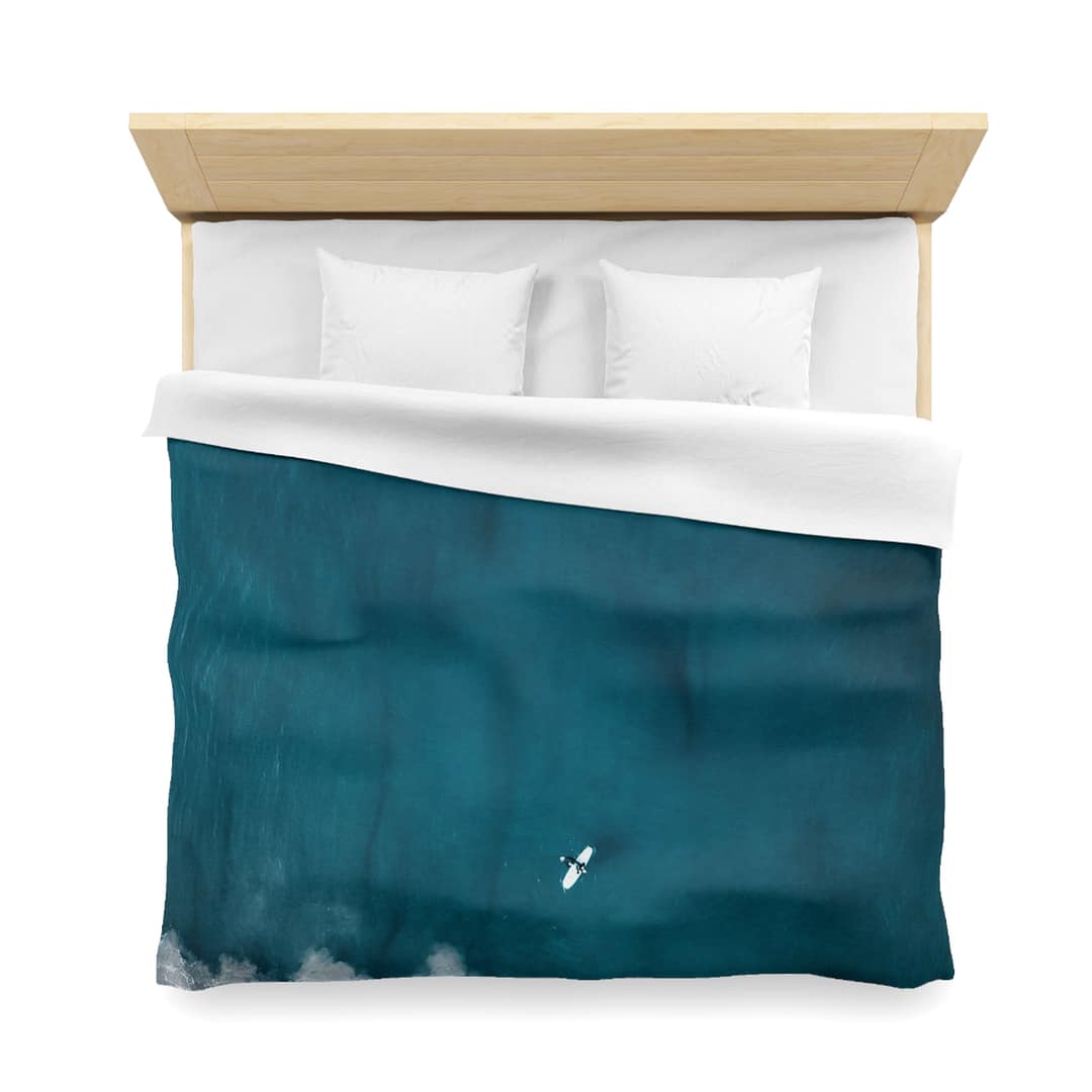 Oceanic Surfer Duvet Cover - Coastal-Modern Deep Sea - Image 8