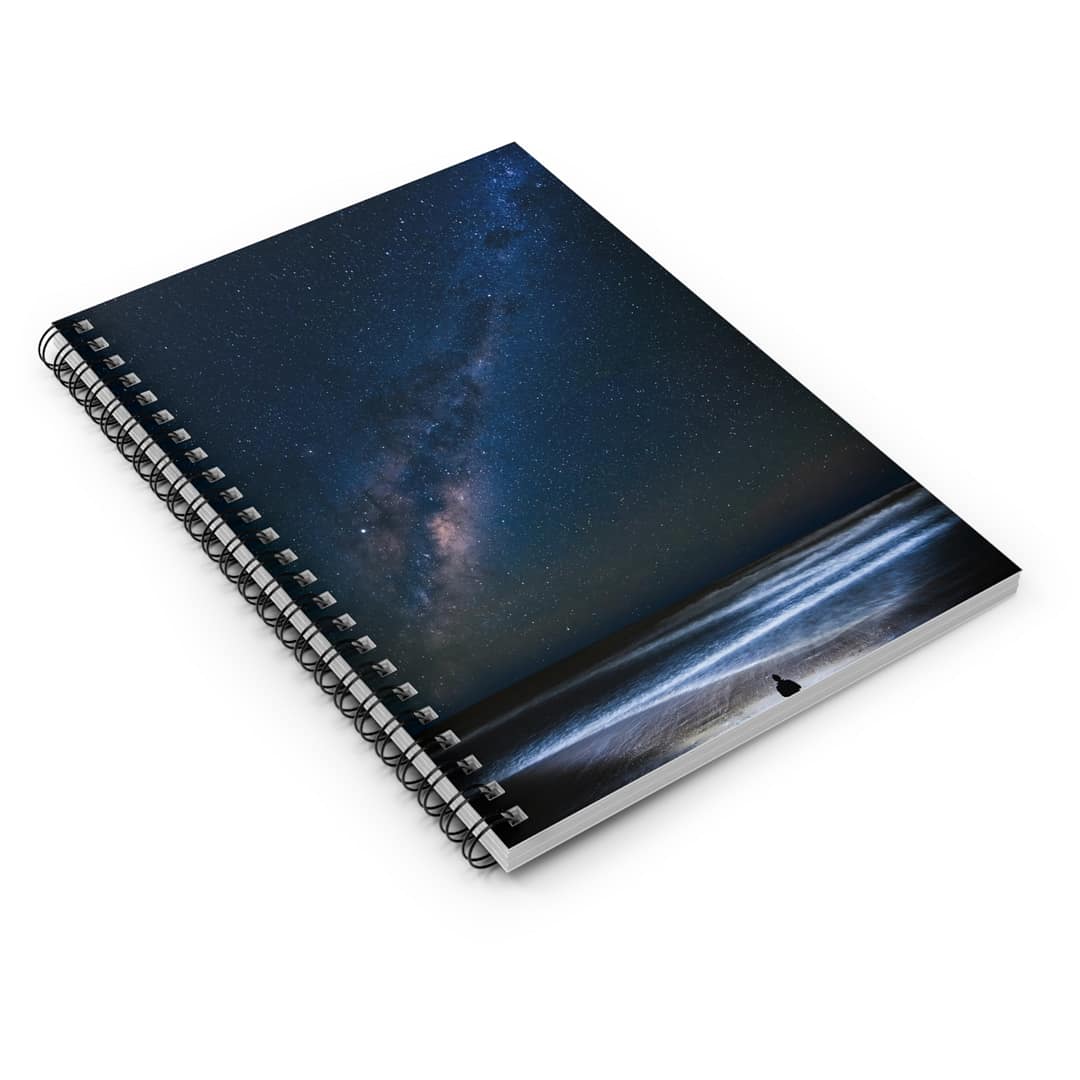Cosmic Ocean Spiral Notebook - Starry-Night Horizon Glow - Image 3