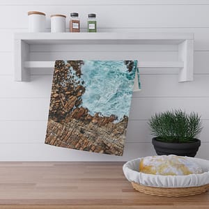 Coastal-Strata Tea Towel - Scandinavian-Tide-Wave