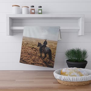 Prairie Cowboy Tea Towel - Rustic-Western Morning Light