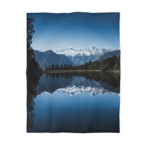 Alpine Reflection Duvet Cover - Contemporary Natural Landscape View