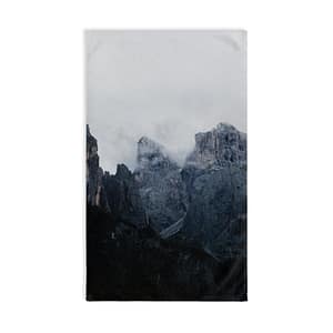 Mistbound Peaks Hand Towel - Scandinavian-Midnight Mountainscape