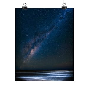 Cosmic Ocean Matte Vertical Poster - Starry-Night Horizon Glow