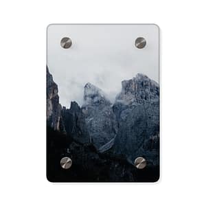 Mistbound Peaks Acrylic Wall Art - Scandinavian-Midnight Mountainscape