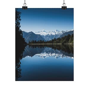 Alpine Reflection Matte Vertical Poster - Contemporary Natural Landscape View