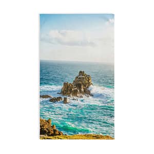 Coastal Waverock Hand Towel - Scandinavian Aqua Oceanfront