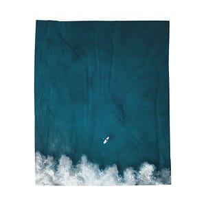 Oceanic Surfer Velveteen Plush Blanket - Coastal-Modern Deep Sea