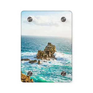 Coastal Waverock Acrylic Wall Art - Scandinavian Aqua Oceanfront