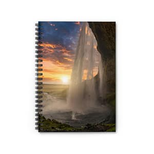 Aurora Cascade Spiral Notebook - Scandinavian-Midnight Sunscape