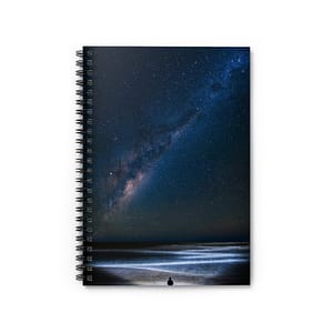 Cosmic Ocean Spiral Notebook - Starry-Night Horizon Glow