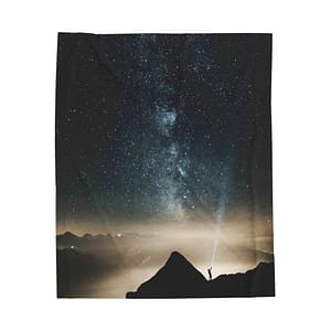 Mystic Galaxy Velveteen Plush Blanket - Nocturnal-Starlight Exploration