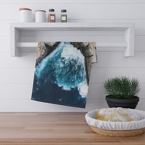 Coastal-Cliff Tea Towel - Scandinavian-Seaside Storm