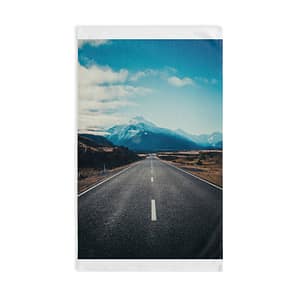 Alpine Horizon Hand Towel - Cinematic-Mountain Roadscape