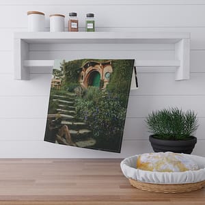 Cottagecore Hobbit Tea Towel - Botanical-Pathway Rustic-Charm
