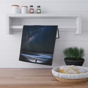 Cosmic Ocean Tea Towel - Starry-Night Horizon Glow
