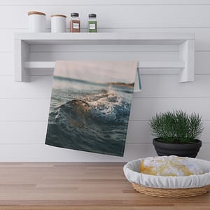 Coastal Wave Tea Towel - Scandinavian-Seaside Serenity