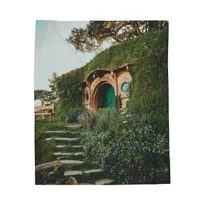 Cottagecore Hobbit Velveteen Plush Blanket - Botanical-Pathway Rustic-Charm