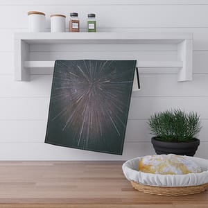 Nebula Burst Tea Towel - Cosmic-Glitch Star Field